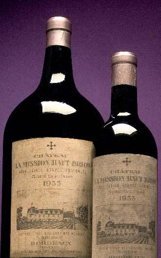 Château Haut-Brion 1949 Graves, 1er cru classé One very high shoulder, three high shoulder level; all labels bin soiled; capsules trimmed prior to inspection by HDH with fully branded corks revealed;
