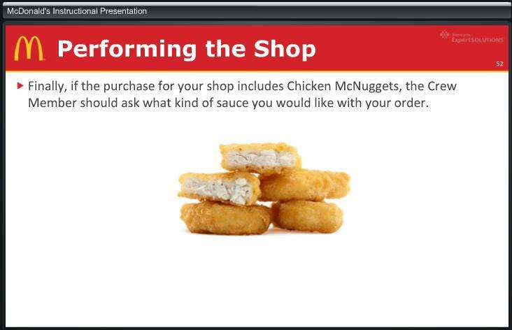 the above 25. If you order Chicken McNuggets, what should the Crew Member ask you?