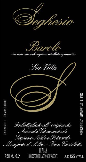 Barolo La Villa Appellation: BAROLO DOCG Cru: La Villa Vineyard extension (hectares): 4 Blend: 100% Nebbiolo Vineyard age (year of planting): Nebbiolo 1950,1956,1980,1983,2000, poor in organic