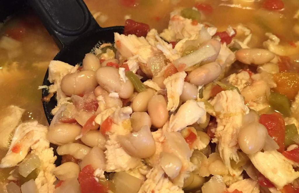 C R O C K P O T Chicken Bean Soup 1 lb of boneless chicken breast 1 can of chicken broth 1 can of Rotel Tomatoes Mild (undrained) 2 cans of Northern White Beans (drained) 1 can of green chilies 1/2