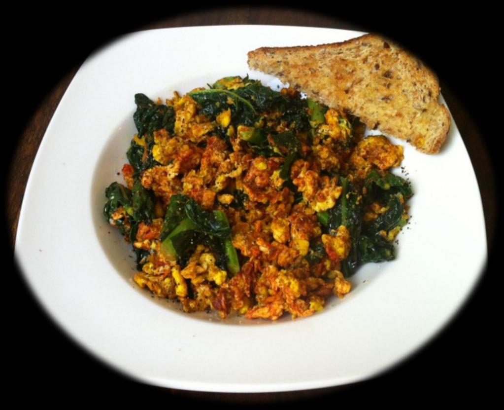 Turmeric Spiced Kale This spiced kale scramble is a tasty, nutritious and easy breakfast.