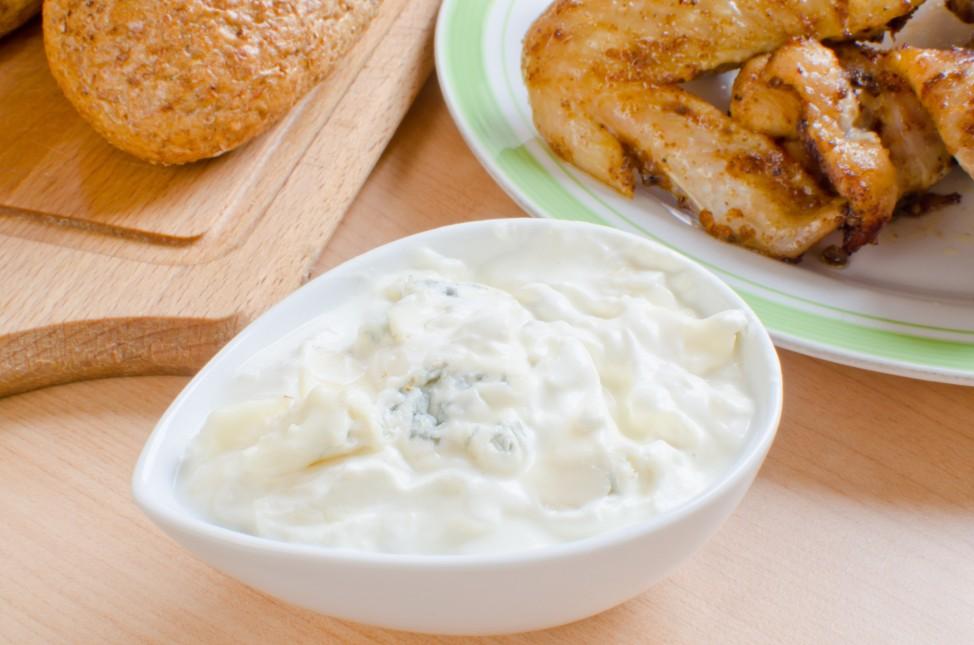 BLUE CHEESE AND WALNUT KEFIR DIP 2 cups strained kefir (consistency of sour cream or slightly