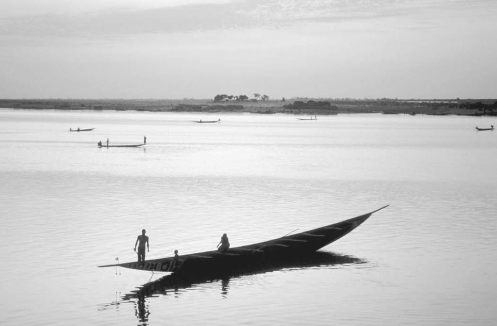 178 Niger River A boat crosses the Niger River at the present-day town of Mo
