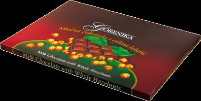 Chocolates with Hazelnuts 7000 g Gorenjka Chocolates are best known for its chocolate with hazelnuts.