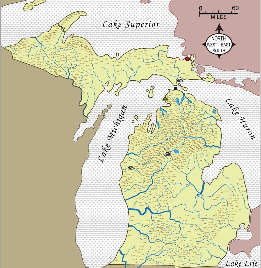 Retell Alexander s Story! The map shows six of the places that Alexander visited during his year with the Ojibwa. The box shows names for places that he visited (starting in the north). s. On the map, label each symbol with a name.