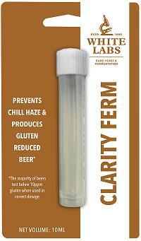 Enzymes for Clarity/Reducing Gluten Clarity-Ferm/Brewers Clarex (White Labs) is one example available to home brewers Sold as a clarity aid enzyme breaks down polyphenols to reduce chill haze Also