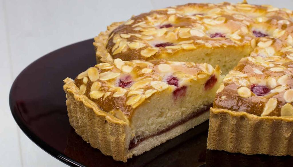 Raspberry Almond Tart Almond paste Fresh raspberries 0.460 kg 0.730 kg 0.760 kg 0.032 kg 4.582 kg Using a beater, blend all ingredients together for 1 minute on slow speed.