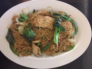 95 Stir fried clear bean thread noodles with celery, napa