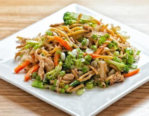 95 Stir fried egg noodle in mixed vegetables and