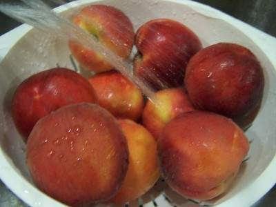 Step 3 -Wash the peaches!