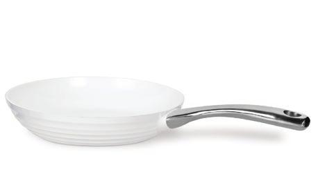 metal cookware with ceramic coating white medium casserole 2L/3.