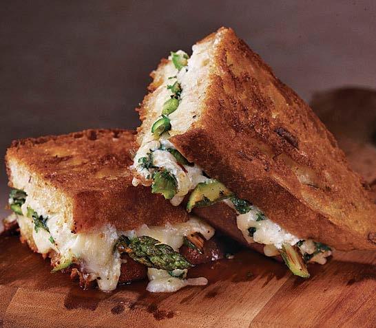 thursday Roasted Asparagus and Fresh Herb Grilled Cheese Active/total time: 30 minutes Tender asparagus and fresh mint and basil add a hint of spring to this comfort-food staple.