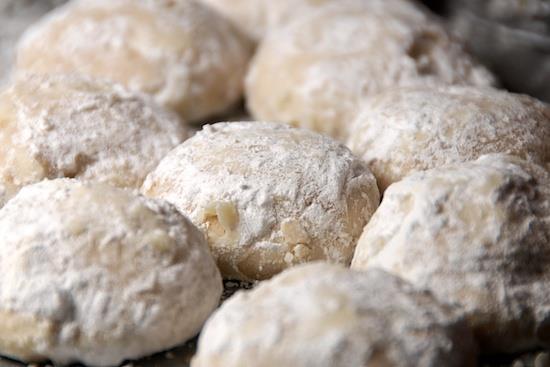 Mexican Wedding Cookies 1 cup (2 sticks) butter, softened ½ cup confectioners sugar 1 tsp vanilla 2 cups all-purpose flour ¼ tsp salt 2 cups finely chopped pecans (you can substitute almonds or