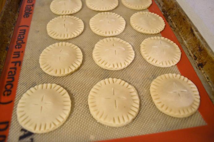 Pie Cookies Make crust from scratch or use prebought crust Apple Filling 3 medium apples Squeeze of lemon juice (optional) 1/3 cup granulated sugar 1 tsp ground cinnamon pinch fresh nutmeg Other