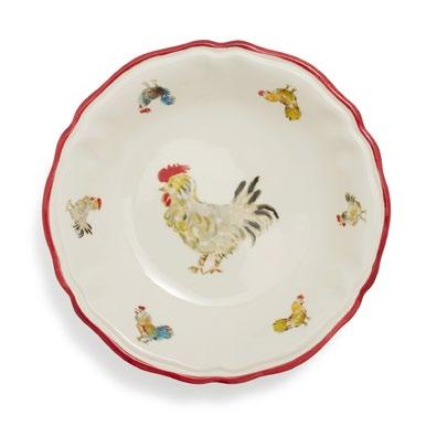 Each bowl features a different Jacques Pépin chicken design.