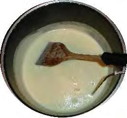 Stir the mixture constantly with a wooden or plastic spoon, until the mixture is thickened (like