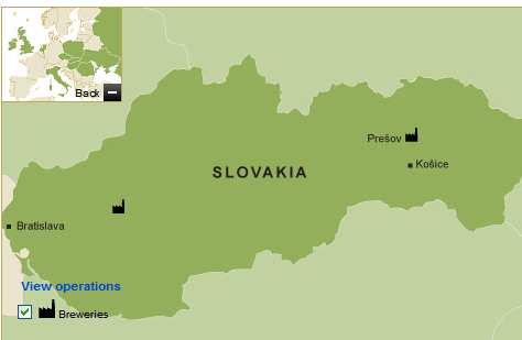 15 SABMiller (Pivovary Topvar) Slovakia A. Locations of Pivovary Topvar B. Regions of Slovakia where Pivovary Topvar are located V S Z S Source: SABMiller Source : http://ec.europa.