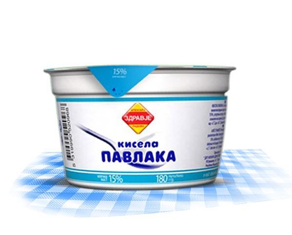 Sour cream 15 % 180g Milk fat 15% Plastic cup