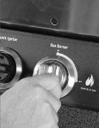 NOTE: The Holland Grill uses a 2-position gas valve on the burner control. The left picture under Figure 6 shows the knob in the OFF position.