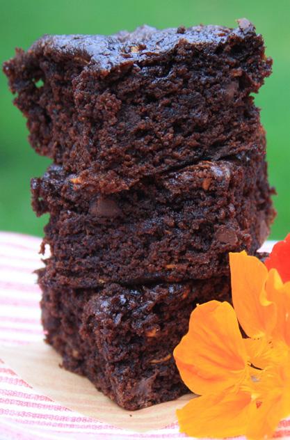 Zucchini Brownies ½ cup oil or melted butter 1 ½ cups sugar 1 Tbsp vanilla 1 egg ¼ cup Crosby s Fancy Molasses 2 cups flour ¼ cup ground flax 2 tsp cinnamon ½ cup cocoa powder 1 ½ tsp baking soda 1