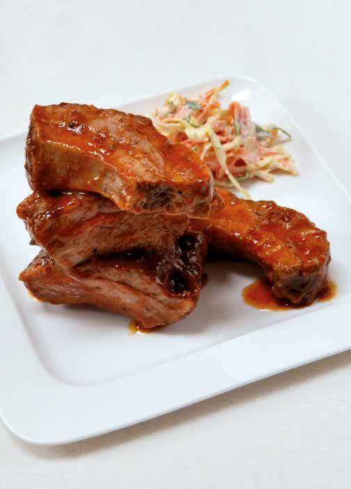 BBQ Pork Ribs ½ medium onion, chopped 2 tablespoons olive oil 1 cup (250 ml) beef stock 1 clove garlic, minced 1 bay leaf 2 pounds (900 g) baby back ribs, cut into portions 1½ cups (350 ml) your