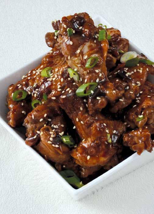 Asian Style Chicken Wings 1 cup (250 ml) soy sauce ½ cup (120 ml) white wine or sweet sherry 1 cup (250 ml) orange juice ½ cup (120 ml) apple juice 1 tablespoon rice wine vinegar 5 scallions, thinly