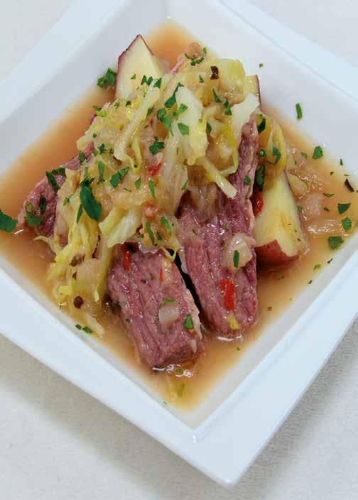 Corned Beef and Cabbage 1 3-pound (1.35 kg) corned beef brisket, sliced into ¼-inch (.