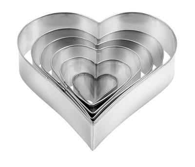 Made Silver 631360 Heart Shaped Cookie Cutters 6 pcs Set of 6 Cookie Cutters Star Shaped