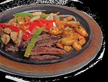 Fajitas & Ribs Your choice of beef or chicken fajitas with our BBQ pork ribs. Served with all the fixins 5.