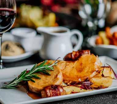 chive hollandaise served with Yorkshire pudding & red wine gravy All of the above served with seasonal vegetables & potatoes Cheesecake Of the Day Drizzled with fruit coulis Sticky toffee pudding