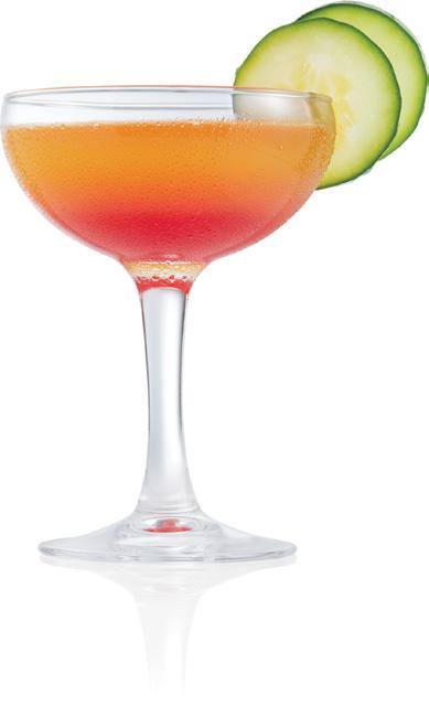 46 PASSION POLICE 2 parts Three Olives Cucumber Lime Vodka ½ parts orange curacao ½ parts passion fruit