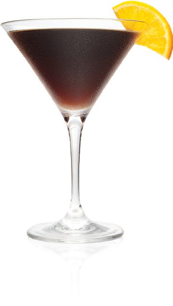 Strain into a martini glass. Garnish with an orange slice.