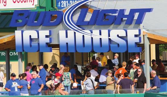 BUD LIGHT ICE HOUSE BAR & GRILL NOW AVAILABLE FOR PRIVATE PARTIES Our Bud Light Ice House Bar & Grill located in right center field is the perfect location for you and your friends to gather.