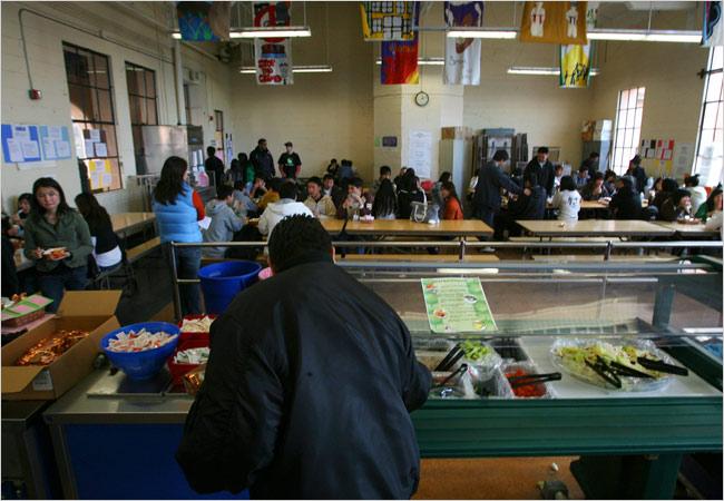 Jim Wilson/The New York Times The cafeteria at Balboa High, where some students prefer not to be seen