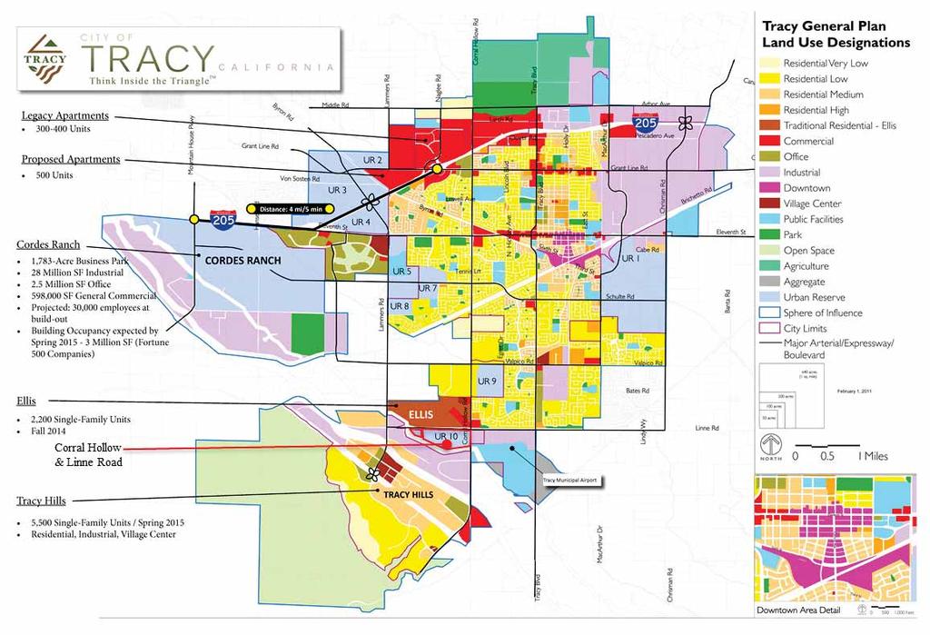 City of Tracy General Plan Map W Peoria Ave ±32,634