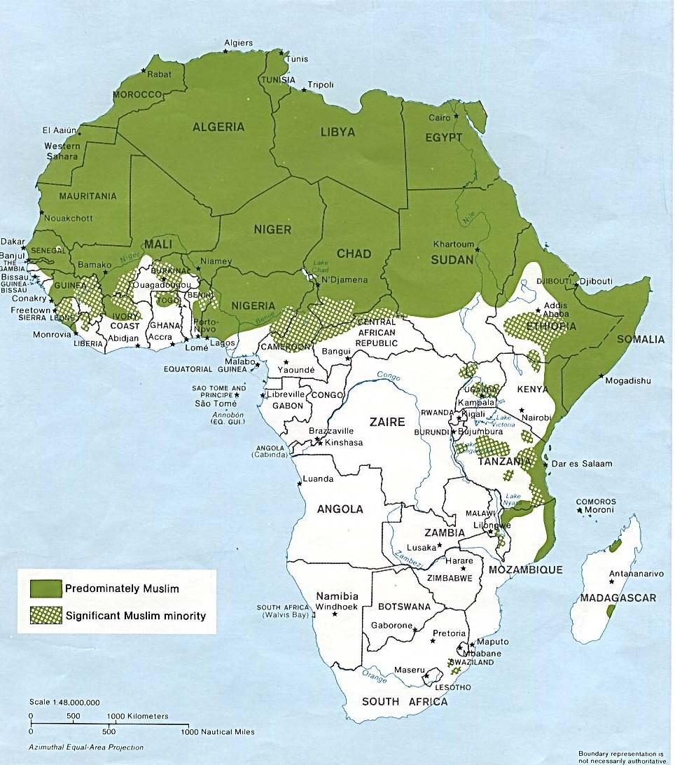 This map indicates the regions of Africa that were