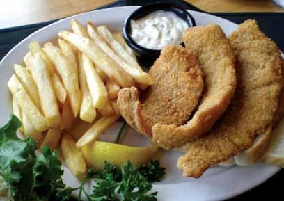 99 Fish N Chips One piece of our original whitefish, served with French fries and a hush puppy. $9.