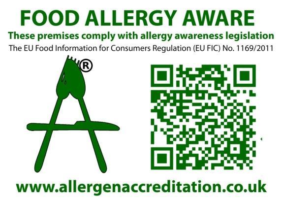 Allergy Aware on display.