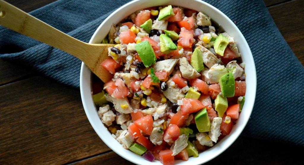 LUNCH Cilantro Lime Chicken Bowl Makes 4 Servings Cals: 305 P: 27 C: 23 F: 12 1 lb. chicken, cubed 2 Tbsp.