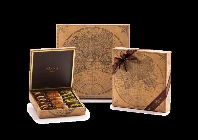 WORLD MAP COLLECTION Luxurious handmade paper boxes featuring an antique world