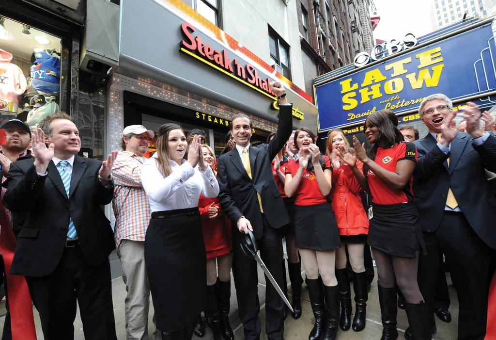 On January 12, 2012, the first Steak n Shake Signature restaurant opened in New York City, next door to the famed Ed Sullivan Theater, which is home to The Late Show with David Letterman.