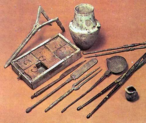 Surgery in Ancient Egypt -Dental cures: filled cavities but very rarely removed teeth -Prosthetics were first used -Ancient Egyptians had versions of pincers,
