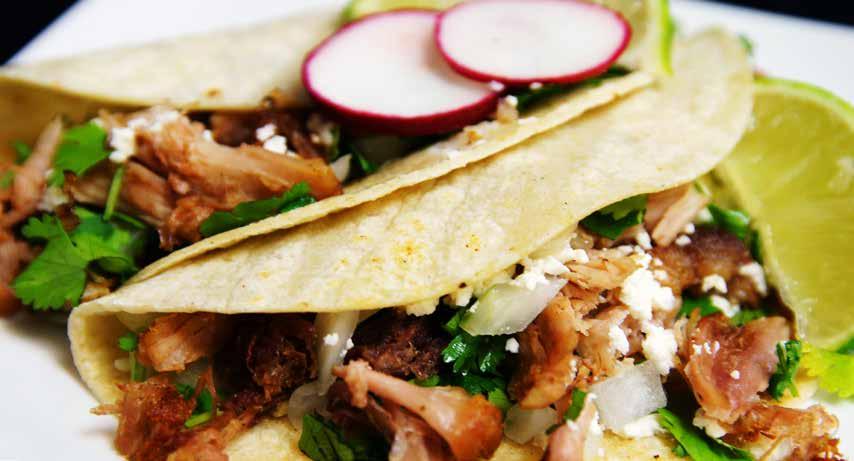 Real Mexican Tacos Real Mexican Tacos A homemade soft corn tortilla with your choice of Grilled steak Grilled chicken Barbacoa Carnitas Lengua Chorizo Garnished with cilantro, pickled red onions, and