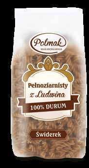 The whole-grain pasta made from durum wheat has 4-times more fibre than white-flour products.