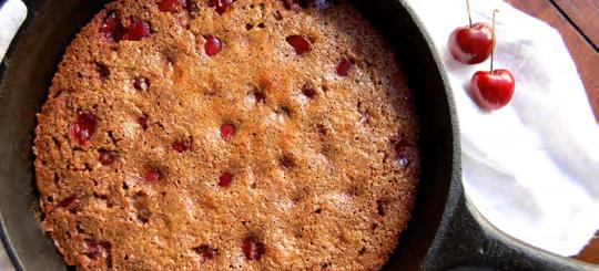 Chocolate Cherry Skillet Cake A cast iron skillet is all you need to bake this simple and delicious cake.