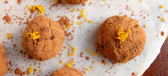 Chocolate Orange Truffles (RAW) Truffles are a rich and elegant dessert, which require no cooking. For this recipe the flavors of dark chocolate and orange zest are compacted into a bite-size ball.