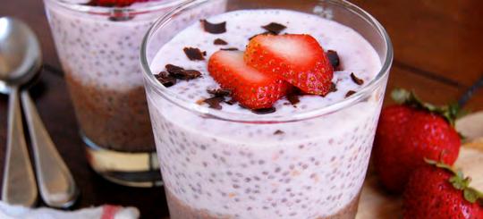 Chocolate Strawberry Chia Pudding Chia pudding is an incredibly easy dessert to make, and can be prepared the night before. Only five are required.