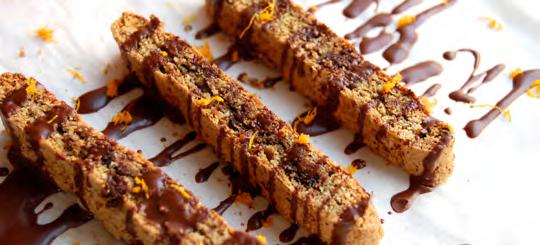 Dark Chocolate and Orange Biscotti Biscotti are incredibly well-suited for dunking in coffee or tea after dinner, or as a light treat.