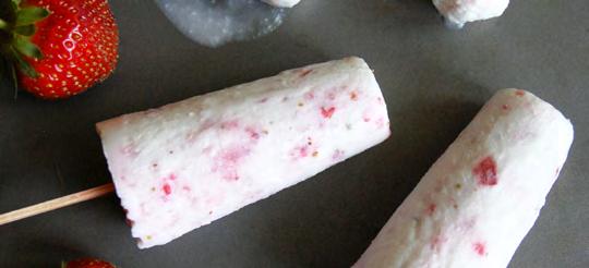 Strawberry and Coconut Popsicles These simple homemade popsicles are sweetened with honey. Otherwise there are only two : coconut milk and fruit.