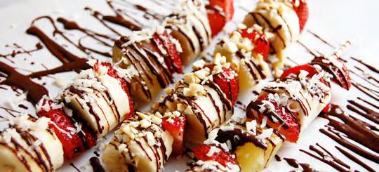 Banana Split Kabobs Dessert does not get much easier than these simple, delightful fruit kabobs.